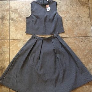 A line midi skirt & crop top